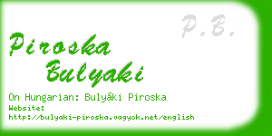 piroska bulyaki business card