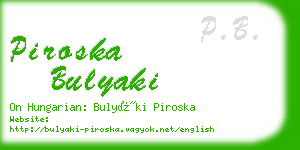 piroska bulyaki business card